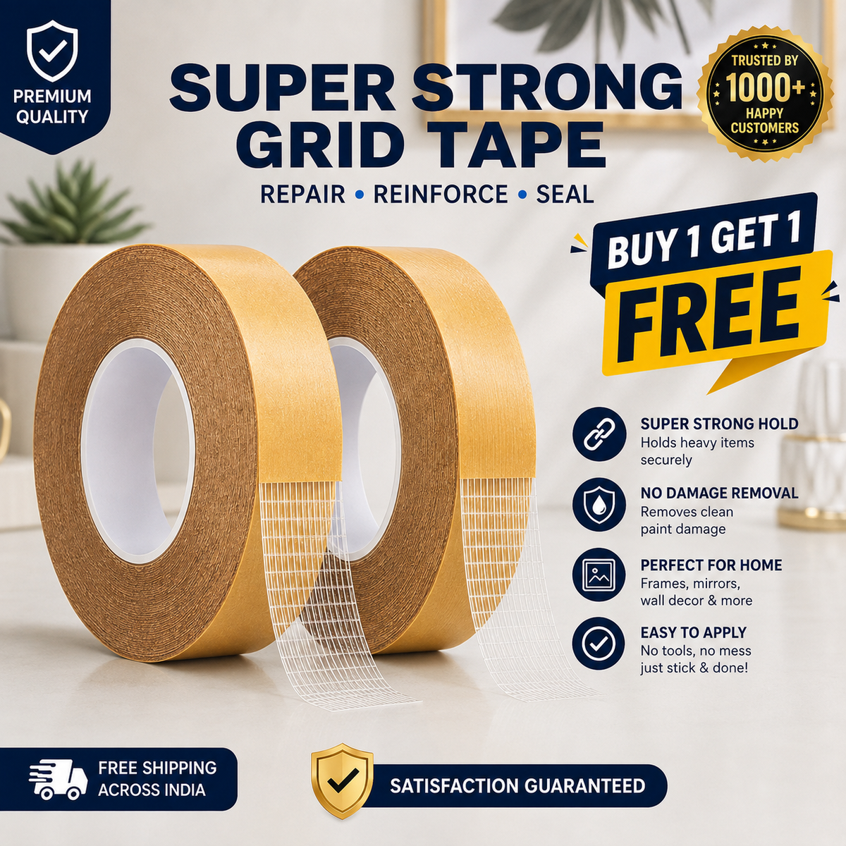 Double Sided Carpet Tape Heavy Duty 5 meter(Buy 1 Get 1 Free)