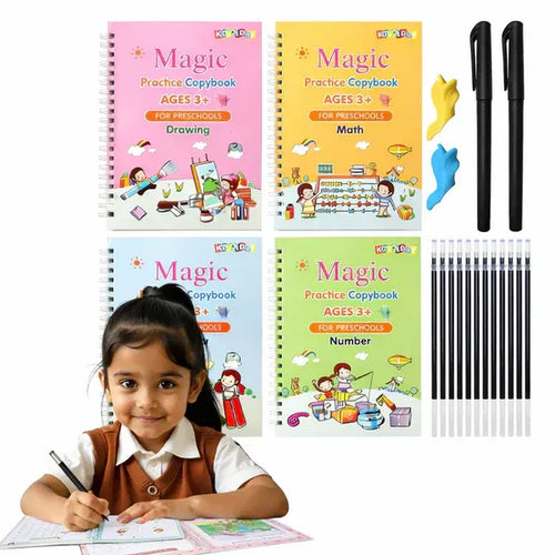 Magic Practice Copybook - (4 Book + 10 Refill) (A-127)
