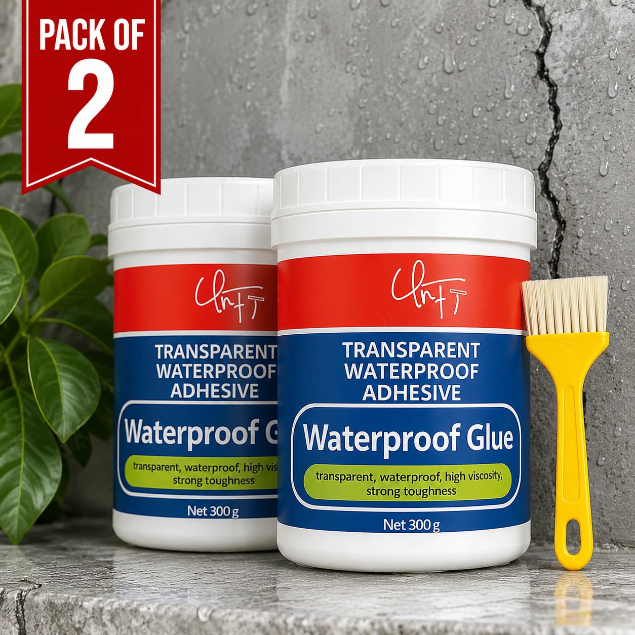 Buyjon™ - Transparent     Waterproof Glue + Free Brush © ( BUY 1 GET 1 FREE )