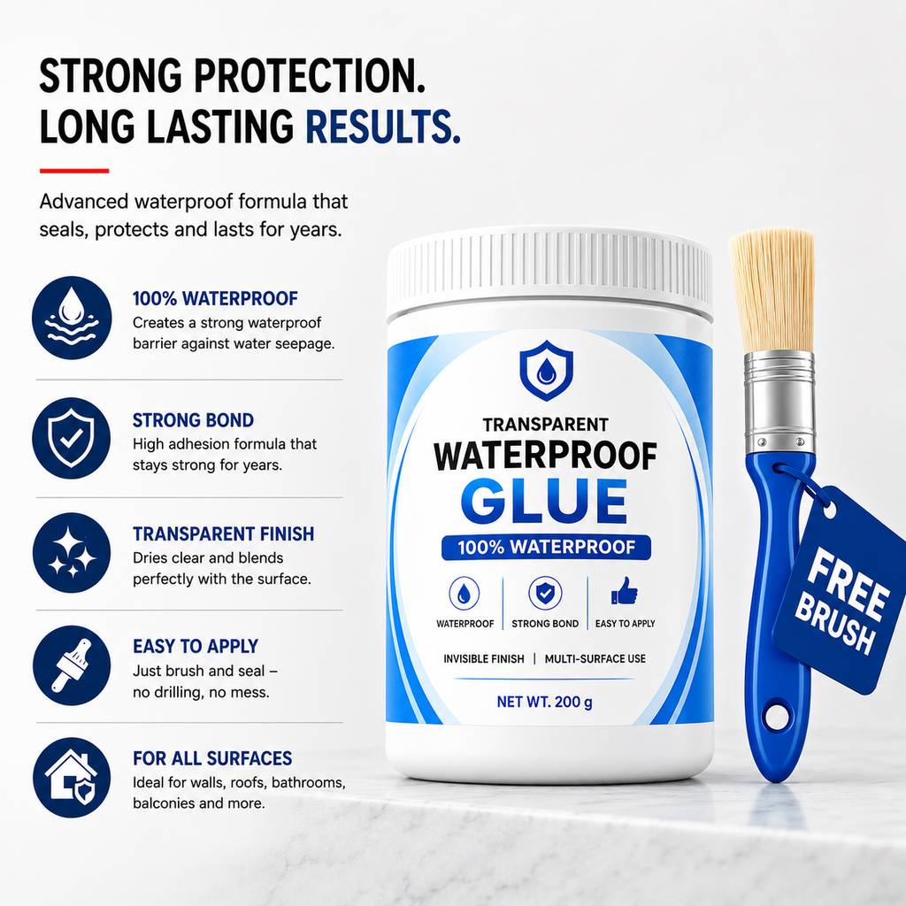 Buyjon™ - Transparent Waterproof Glue + Free Brush © ( BUY 1 GET 1 FREE )