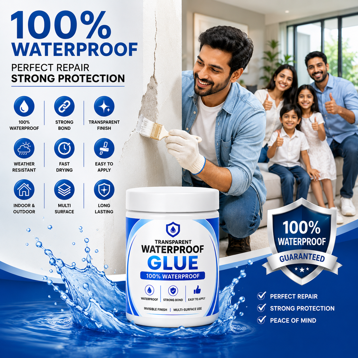 Buyjon™ - Transparent Waterproof Glue + Free Brush © ( BUY 1 GET 1 FREE )